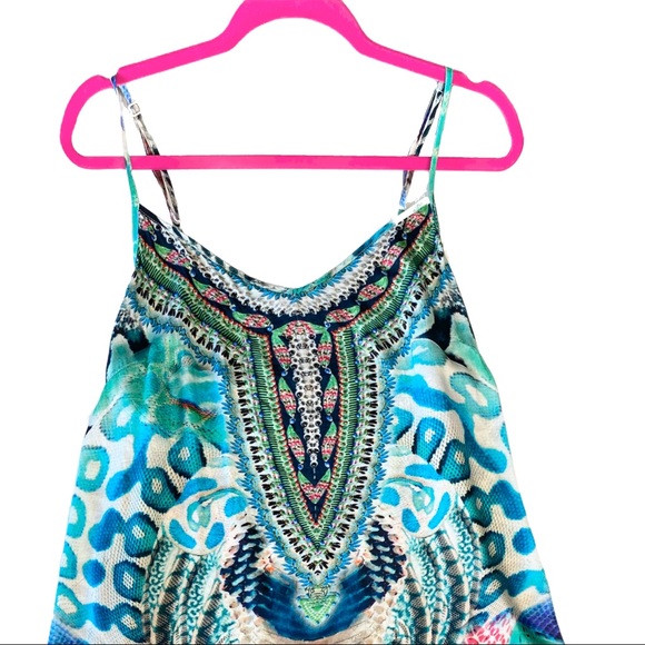 Shahida Parides ❤︎ Hi Low Silk Cami Dress ❤︎ Aqua Python Print ❤︎ Trendy Chic ❤︎ - Picture 9 of 15